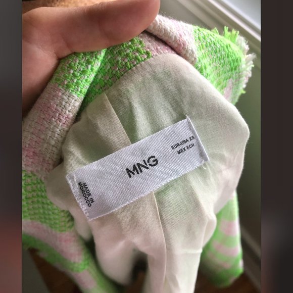 Mango neon tweed checkered blazer - Picture 10 of 11